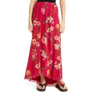 Fuzzi Gonna Lunga Floral Maxi Skirt in Porpora Size XXS NWT